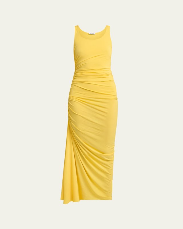 Sleeveless Gathered Maxi Dress